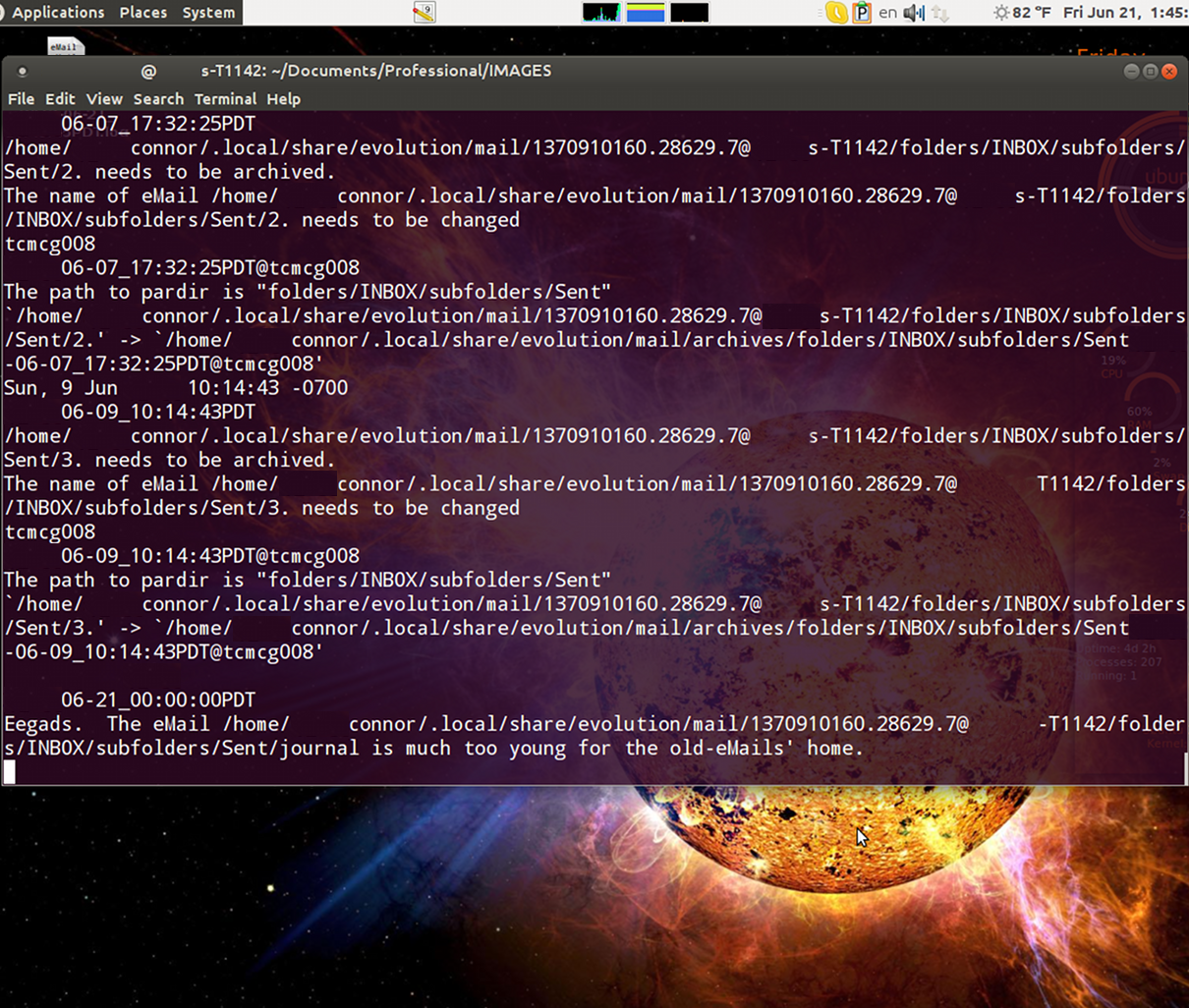 McGmail in action on the CLI